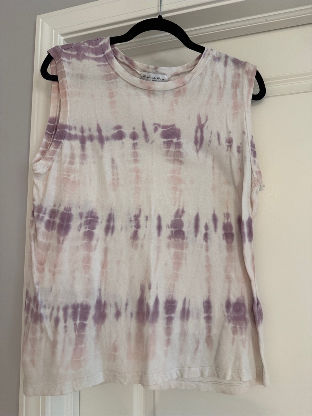 Michael Stars Sleeveless Tie-Dye Muscle Tee - Lavender & Blush